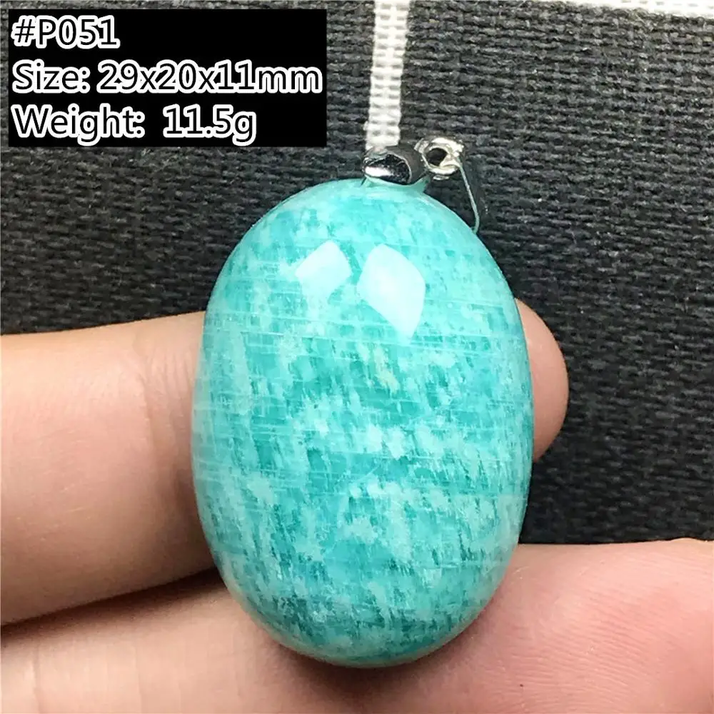 

Necklace Pendant Natural Green Amazonite Stone For Women Lady Man Crystal Silver Oval Beads Mozambique Gemstone Jewelry AAAAA