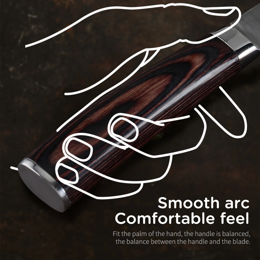 XYj 7 ''нож для нарезки из нержавеющей стали цветная деревянная ручка мясник