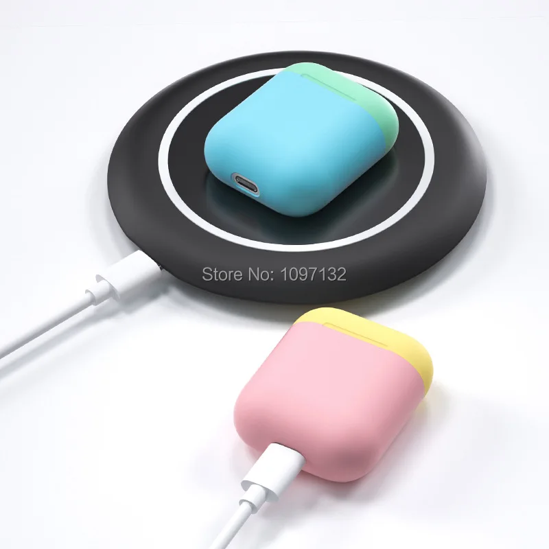 Чехол для Airpods жидкий силиконовый резиновый чехол Air Pods 1 2 беспроводные наушники