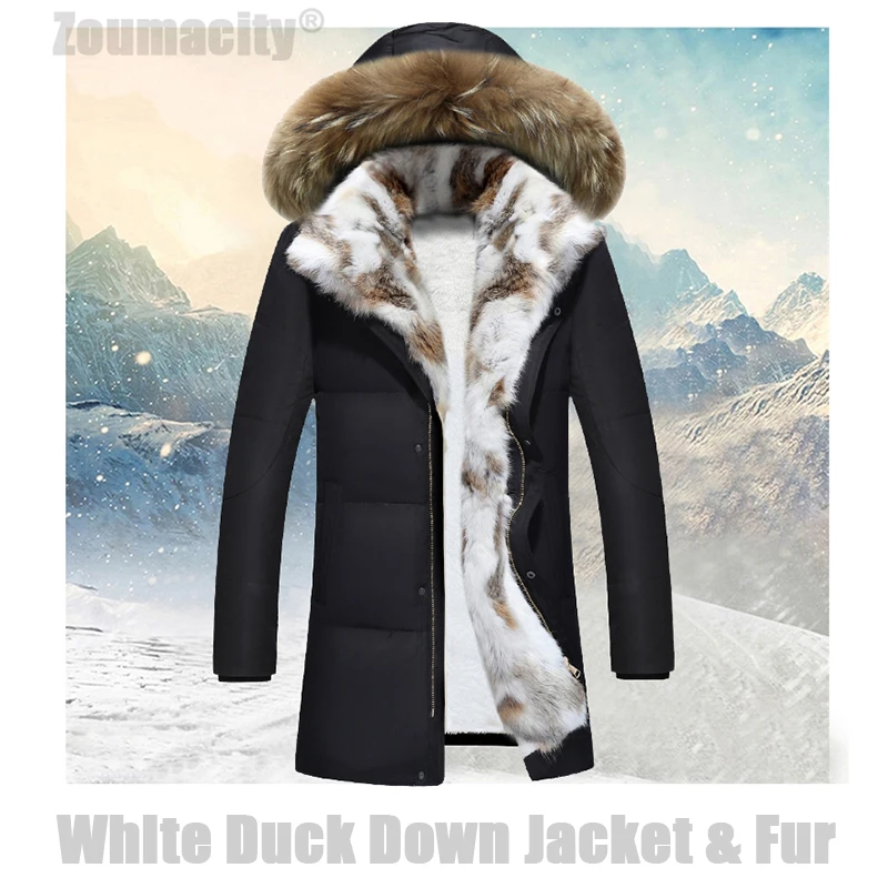 

White Duck Down Jacket Men Winter Parka Thick Warm Fur Windproof Male Puffer Coat Windbreakers Jaqueta Masculina Dropshipping