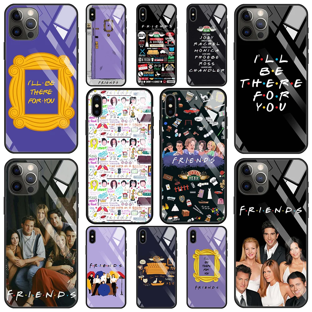 

Central Perk Friends Tempered Glass Case For iPhone 13 12 11 Pro Max 12Mini X XR XS Max 8 7 6s Plus SE 2020 Silicone Phone Shell
