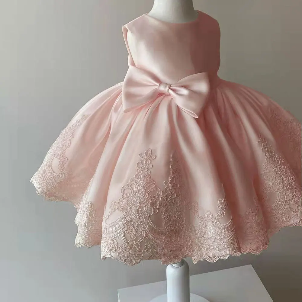 Newborn Infant Girl Clothes Toddler Kids Vestidos Baby Girls 1st Birthday Baptism Big Bow Tutu Party Lace Dress Easter Gown 6Y