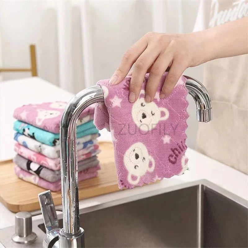 2pcs Absorbent Microfiber Kitchen Dish Cloth High-efficiency Tableware Dishcloth Tools Household Cleaning Towel Gadgets | Дом и сад