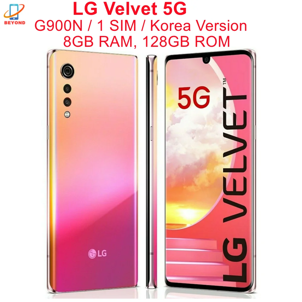 

Original LG Velvet 5G G900N 6.8" 48MP 8GB RAM 128GB ROM Octa Core NFC Snapdragon Unlocked 5G Single Sim Mobile Phone