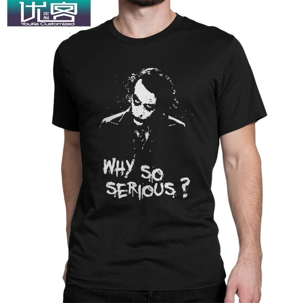 Джокер из &quotТемного рыцаря&quot почему так Тяжелая Мужская футболка Humor 100% хлопок