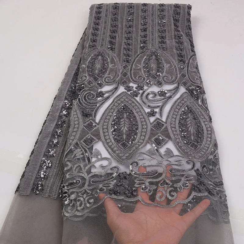 2019 High Quality Guipure Lace Sequence Embroidery Tulle Fabric For Women Dress Gold Color XZ2402B-1 | Дом и сад
