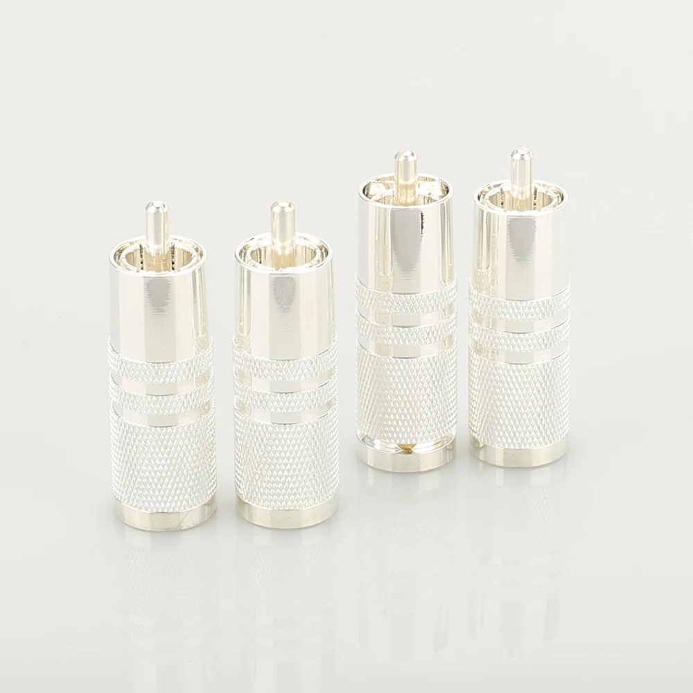 

50pieces R1702 High Quality Sliver Plated RCA Plugs For Hifi Interconnect Cable Audio RCA Plug Hifi Audio Plug
