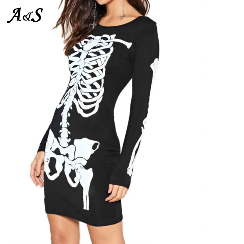 Женское облегающее платье Anbenser повседневное черное в стиле панк с длинными