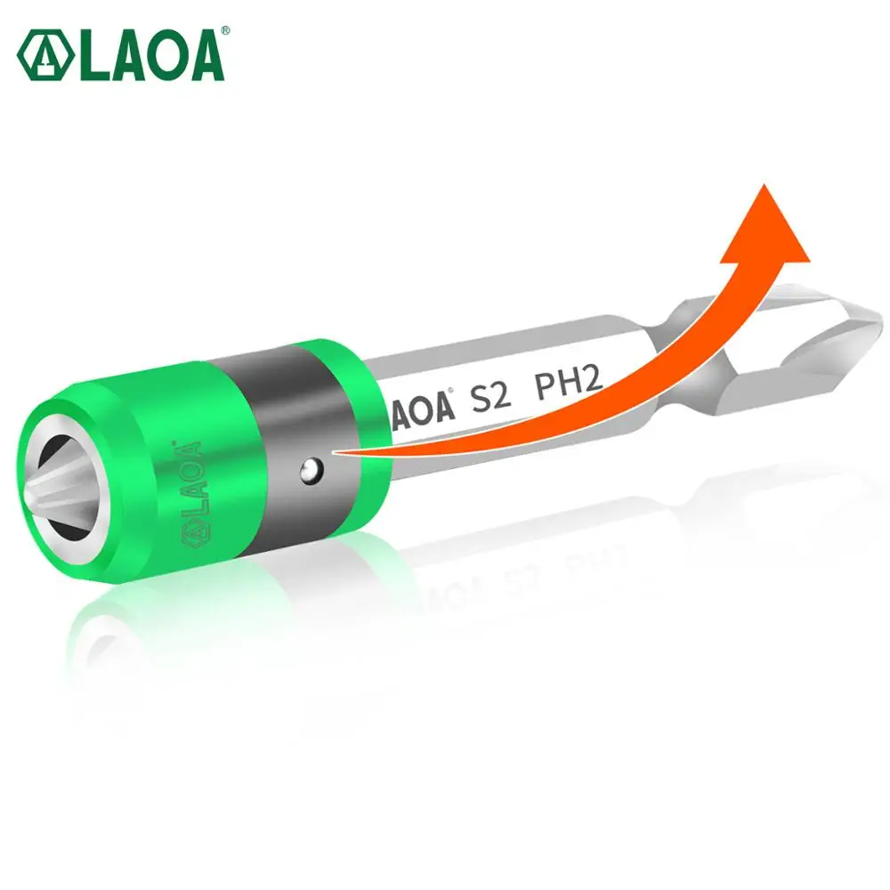 LAOA 2 шт. S2 1/4 "отвертка с магнитным кольцом 6 35 мм биты для электрических отверток