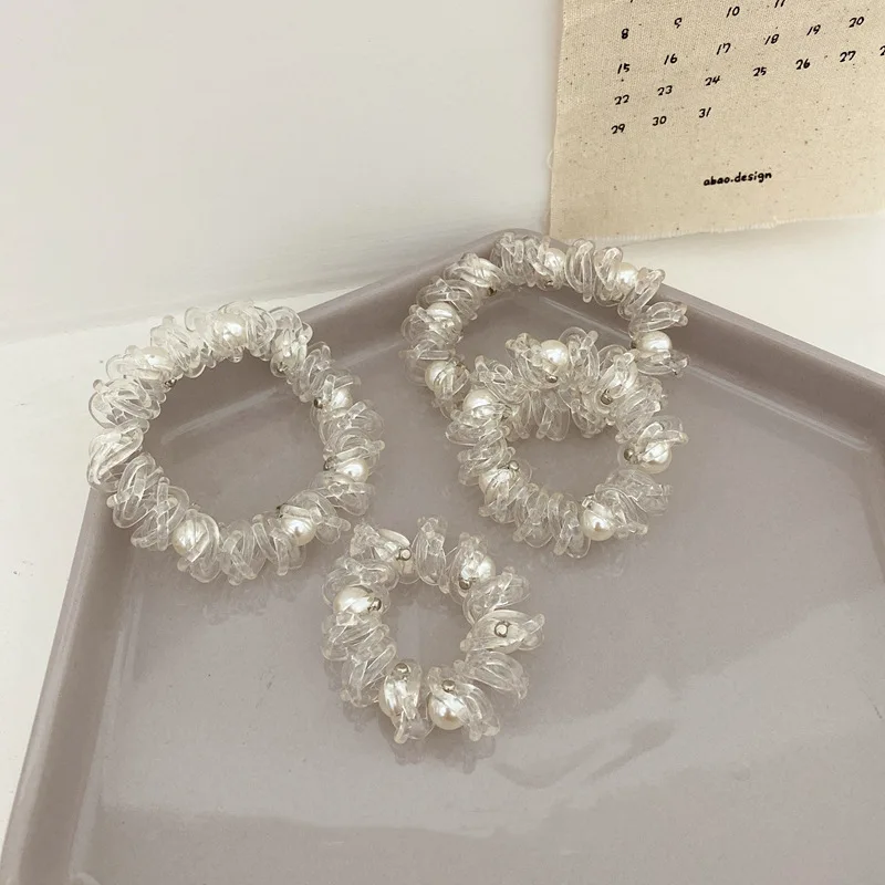 

Резинка для волос с имитацией жемчуга в Корейском стиле, милый головной убор для девушек, модные аксессуары для волос
