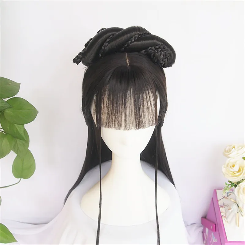 Парики для женщин винтажный парик Древний китайский волосы конский хвост