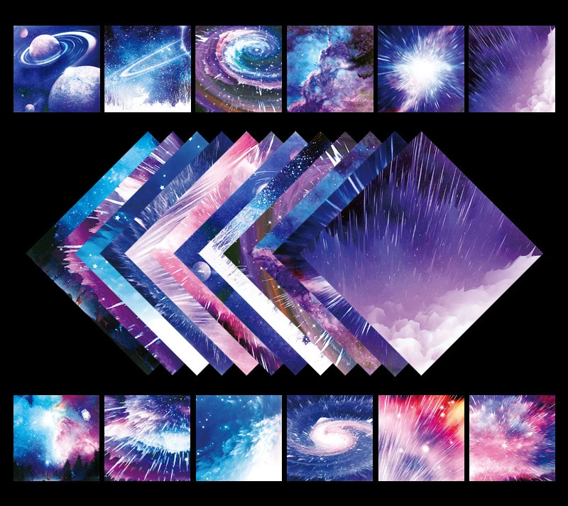 50 шт. самодельная бумага для оригами квадратная скрапбукинга с галактикой