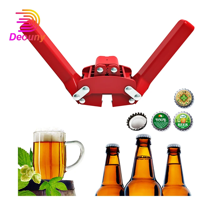 

DEOUNY Beer Bottle Capper Sealer Manual With 100pcs Cap For Home Brew Crown Caps On Reusable Glass Bottles Top Quality Bar Tool