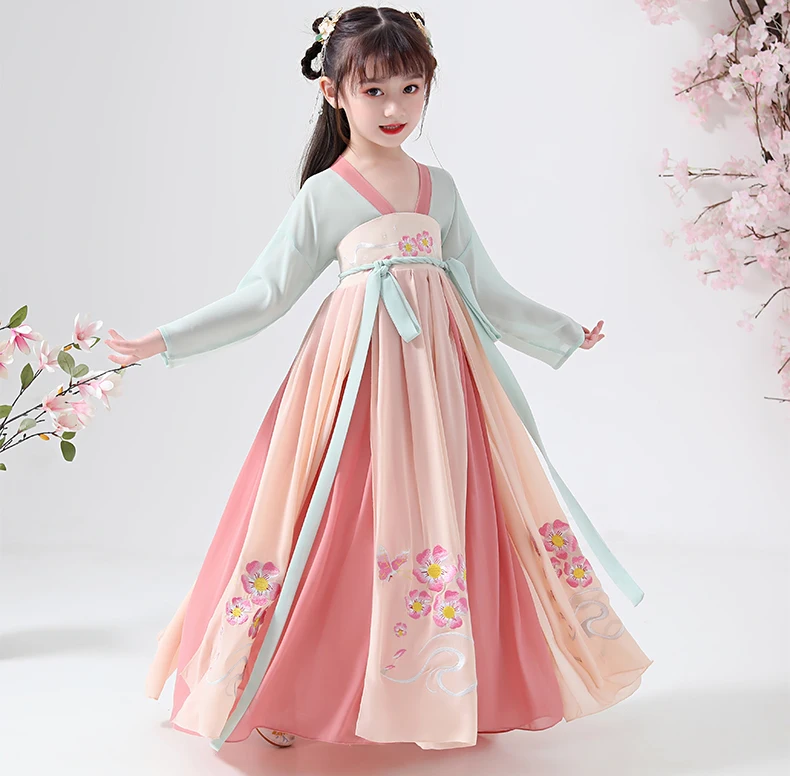 Платье феи Hanfu для девочек традиционная китайская Классическая танцевальная