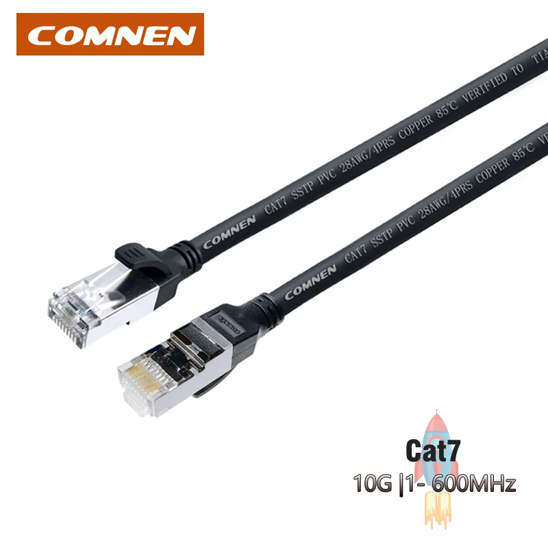 

COMNEN Cat7 10Gbps 600MHz Ethernet Cable RJ45 STP FTP Network Cable Compatible Cat6a Cat6 Patch Cord for Router Modem Ethernet