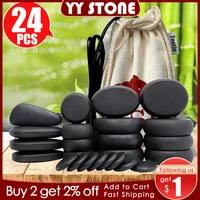 tontin hot stone massage body basalt stone set beauty salon spa with thick canvas heating bag healthcare back pain relieve