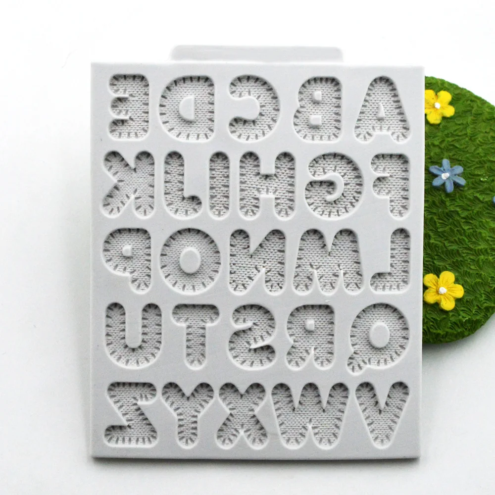 Новая льняная отделка 26 Английских Букв силиконовая форма для кексиков формы для украшения тортов инструменты для дня рождения Свадебные украшения DIY Форма для торта