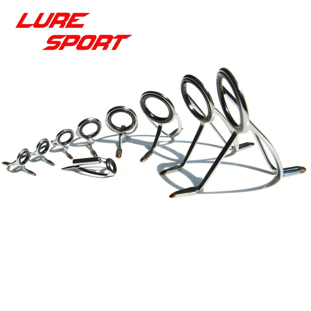 

LureSport 9pcs guides Set MN Top kW guide for Heavy Boat Casting Rod Building component Repair fishing pole DIY Accessory