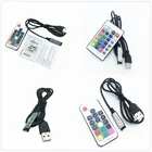 Светодиодная лента с дистанционным управлением, USB-пульт дистанционного управления, RGB, 3, 17, 24 клавиши, 5 В