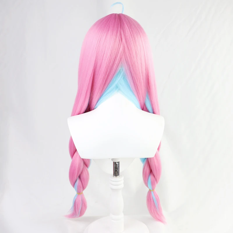 VTuber Hololive Minato Aqua парик смешанные синие Розовые косы для девочек двойной хвост