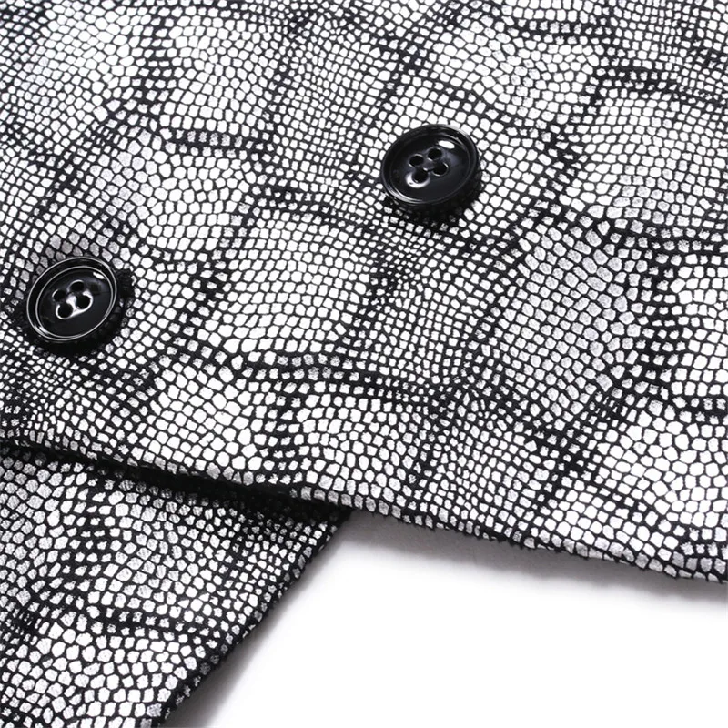 

Mens Double Breasted Vest Dress Vest 2020 Shiny Plaid Foil Print DJ Club Slim Fit Velvet Suit Vest Waistcoat Men Gilet Costume