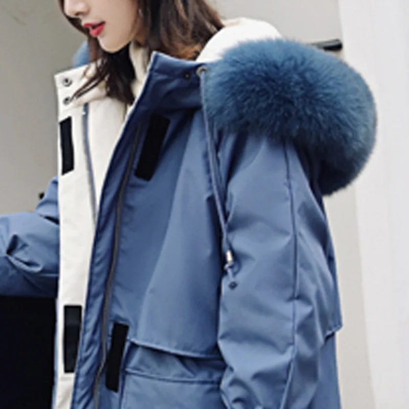 Новинка 2019 стильная свободная пуховая куртка в Корейском стиле Женская плотная