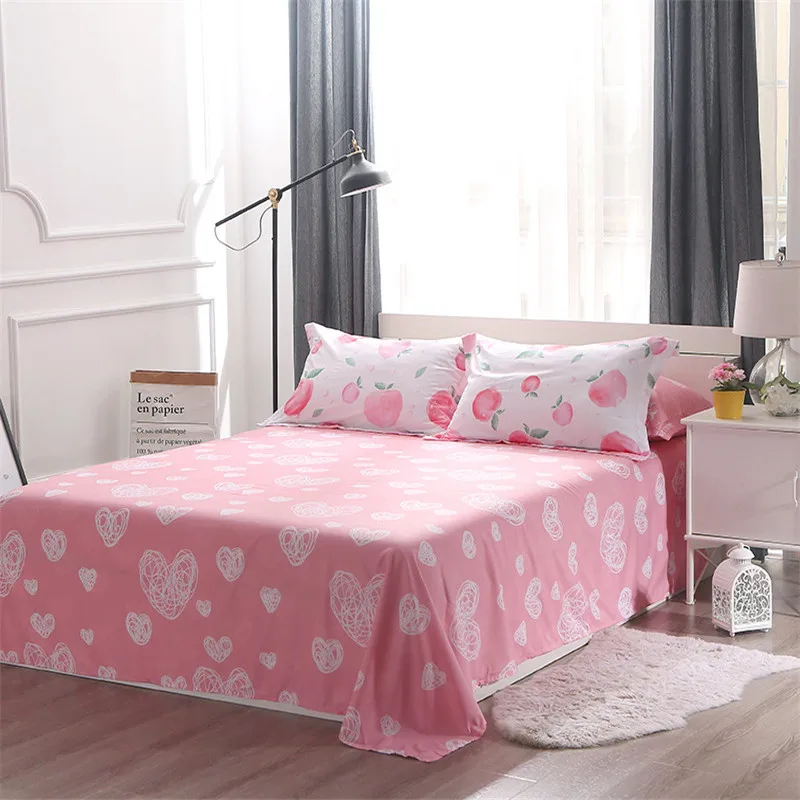 

Princess Fruit Peach Bedding Sets Duvet Cover Set Bed Sheet Pillowcase Pink Twin Full Queen King Size bedclothes Home Textiles
