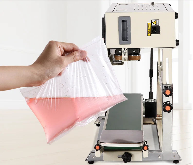 

Vertical Continuous band sealer for all size plastic bag