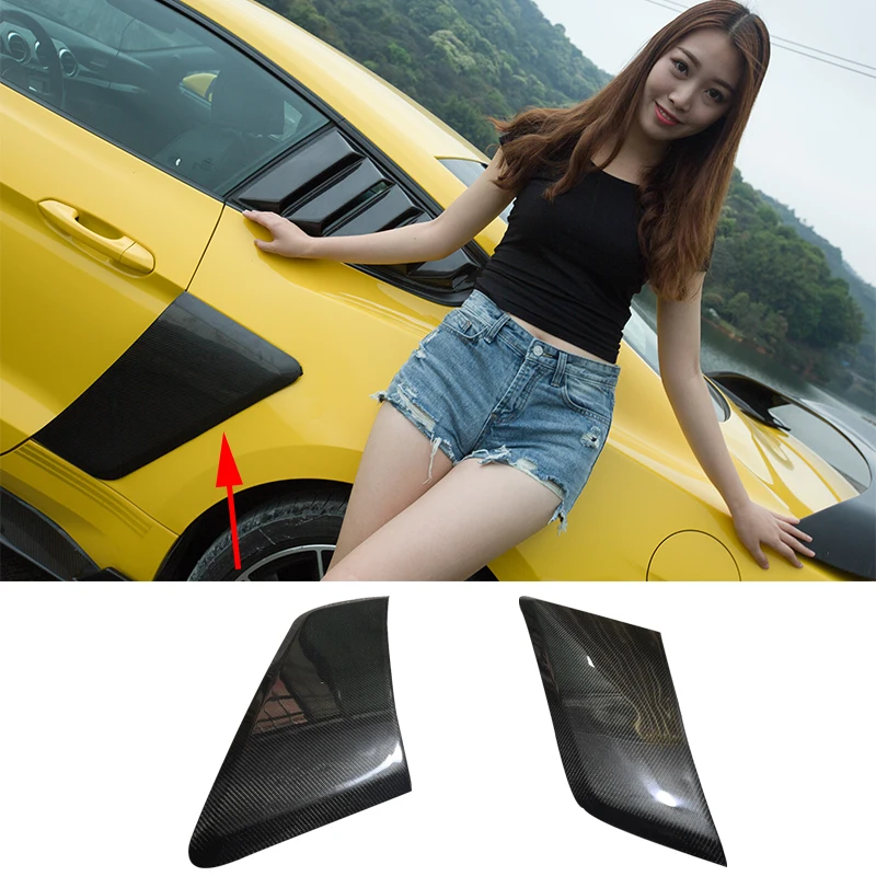Углеродное волокно задний крылья декоративной отделкой сбоку совки для Ford Mustang