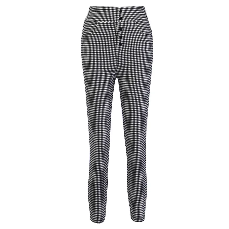 

Women Fashion High Waist Plaid Pants Ladies Female Stylish Pants for Shopping Daily Wear