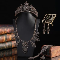 bronze set with turkish style necklaceearringringbraceletcrown jewelry set for the brides caftan wedding