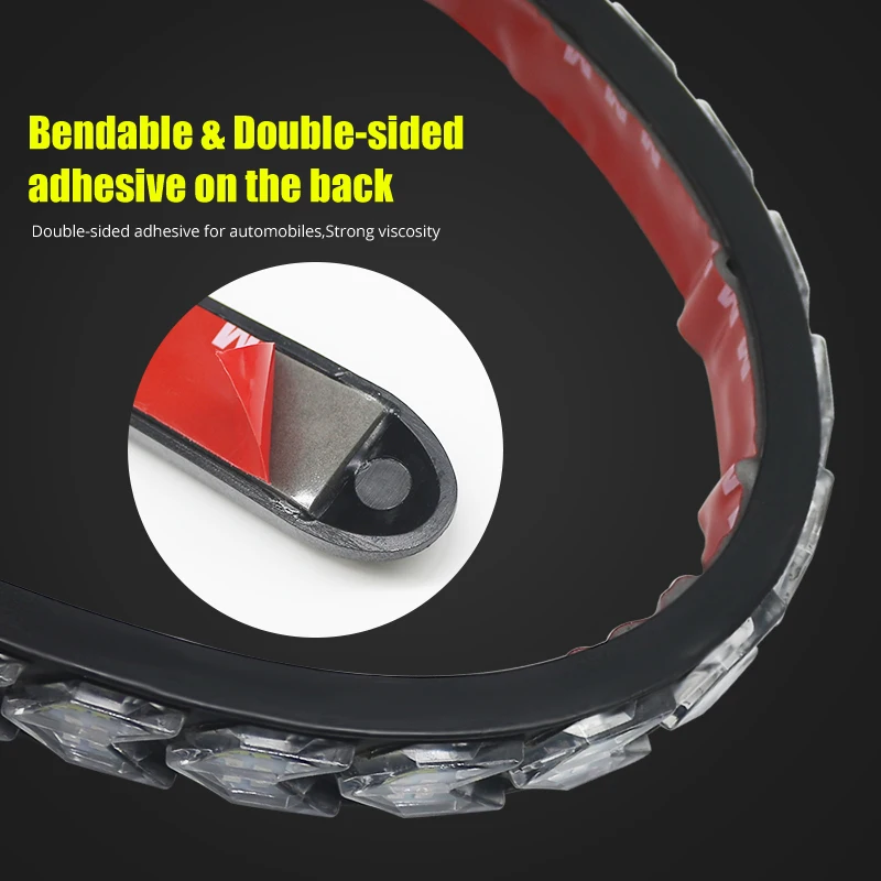 2Pcs Car LED Flexible DRL Daytime Running Lights Turn Signal White/Amber Switchback Strip Light Headlight Guide | Автомобили и