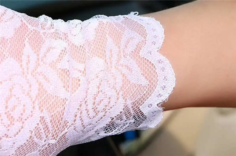 

Women Sexy Floral Lace Sunscreen Fingerless Gloves Driving Anti-UV Party Glove E