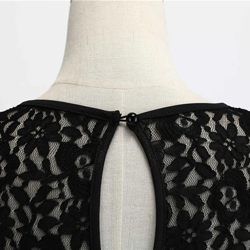 Lace Patchwork Floral Print Women Summer Dress Hepburn 50s 60s Elegant Vintage Office Ladies A-Line Party Dresses Belt | Женская одежда