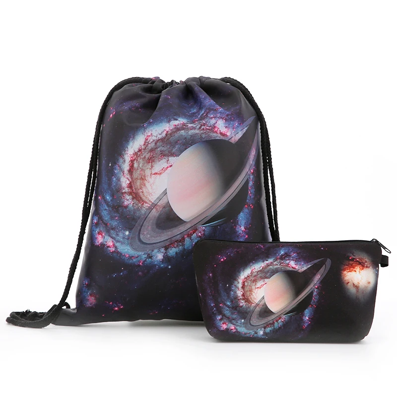Рюкзак звездное небо сумки на шнурке косметический костюм модный принт дорожные