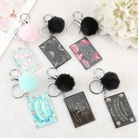 1pc women ouija planchette keychain acrylic pompom car mirror keyring punk board crafts handbag jewelry charms
