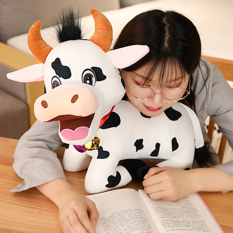 

28-45cm Simulation Cattle Plush Toys Cute Stuffed Animal Dolls Soft Simulation Cow Toy Birthday Gift Kids Toy Room Decoration
