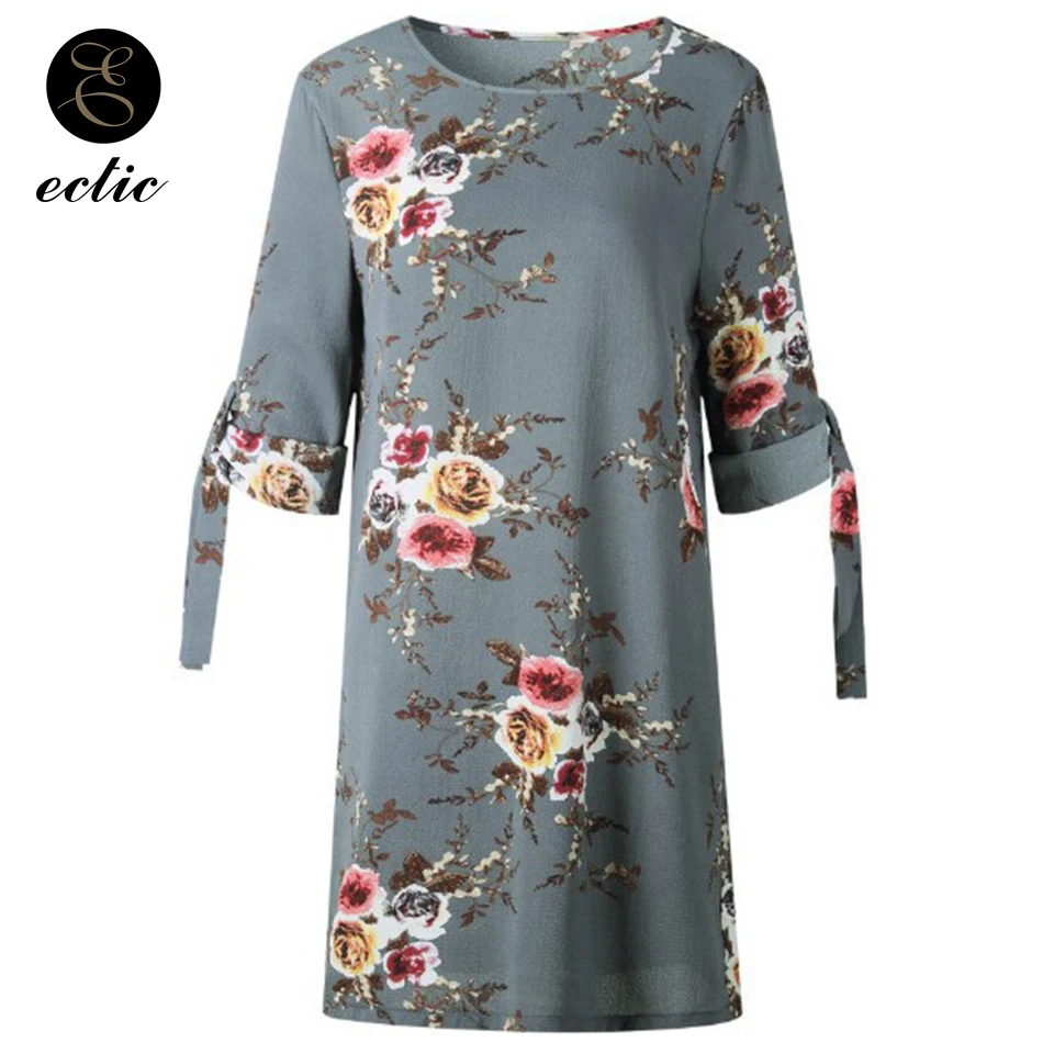 Boho Chic Стиль платье Цветочный принт узлом пляжный халат Femme Ete 2021 размера плюс