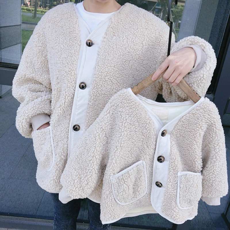 Мамы дочки Семейные куртки осень-зима Longr Sleever полярное флисовое пальто Mommy And Me