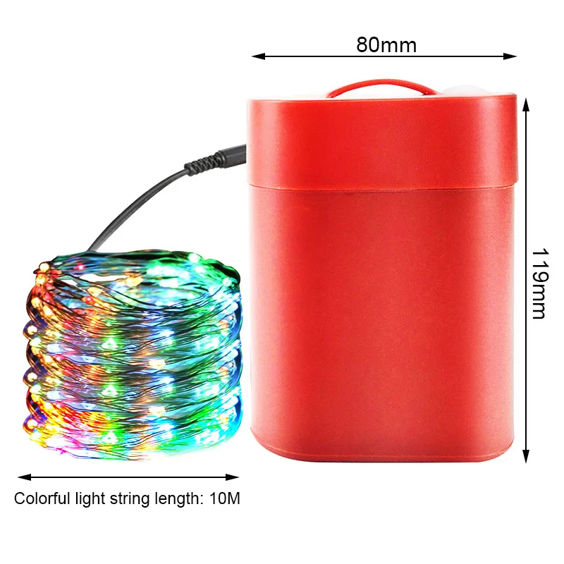 

Salt Water Powered 100 LEDs Colorful String Strip Lights 10M 8 Mode Adjustable Decor Light For Christmas Tree Wedding Party
