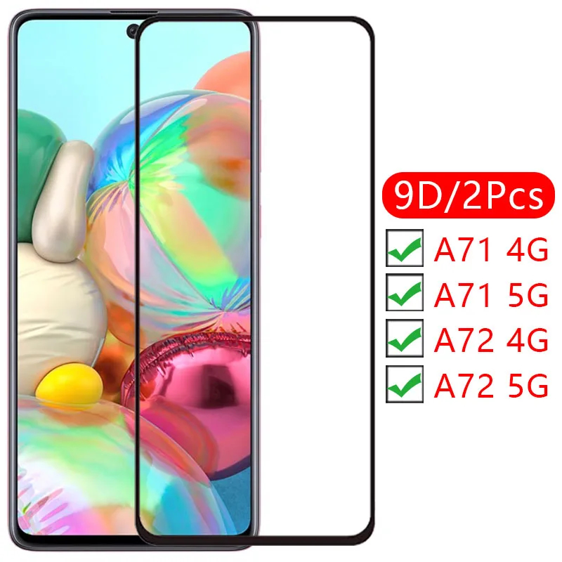 

9d screen protector tempered glass case for samsung a71 a72 4g 5g cover on samsun galaxy a 71 72 71a 72a protective phone coque