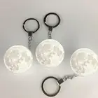 Брелок для ключей, портативный, с 3D-принтом Луны, украшение, Ночной светильник, креативные подарки, брелок декорация, ночной Светильник белого цвета