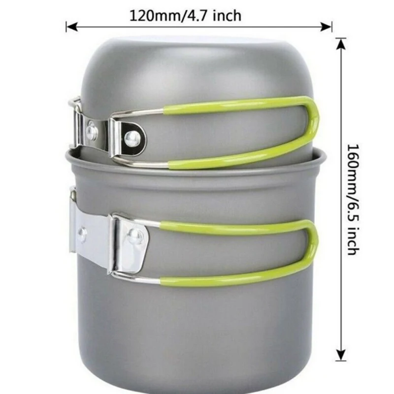 

Ultralight Camping Cookware Utensils Outdoor Tableware Set Hiking Hunting Picnic Backpacking Camping Tableware Pot Pan 1-2person