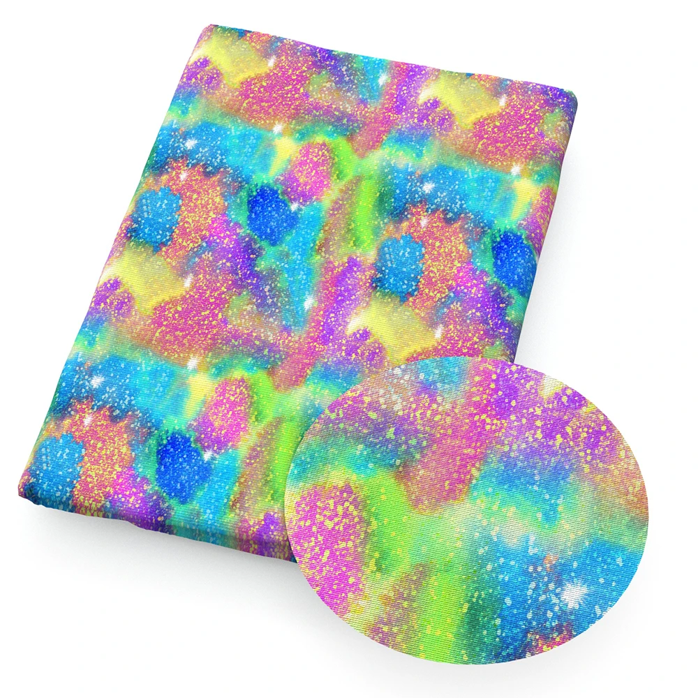 Градиент цвета радуги брызги Полиэстер Хлопок шитье ткань ручной работы для