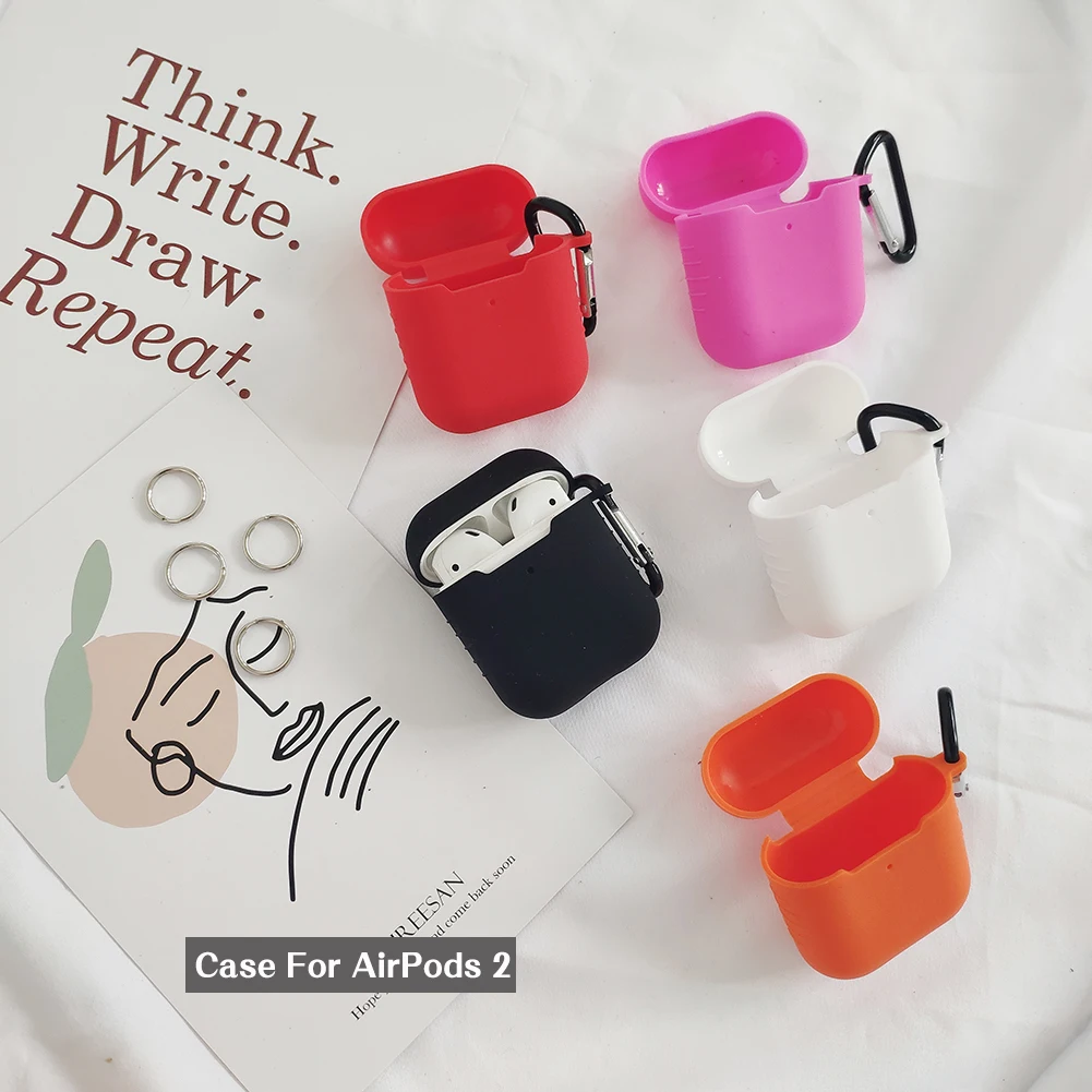 100 шт. наушники fundas для apple, беспроводные наушники airpods 2 Чехол air pods, силиконовый чехол, сумка для наушников, аксессуары