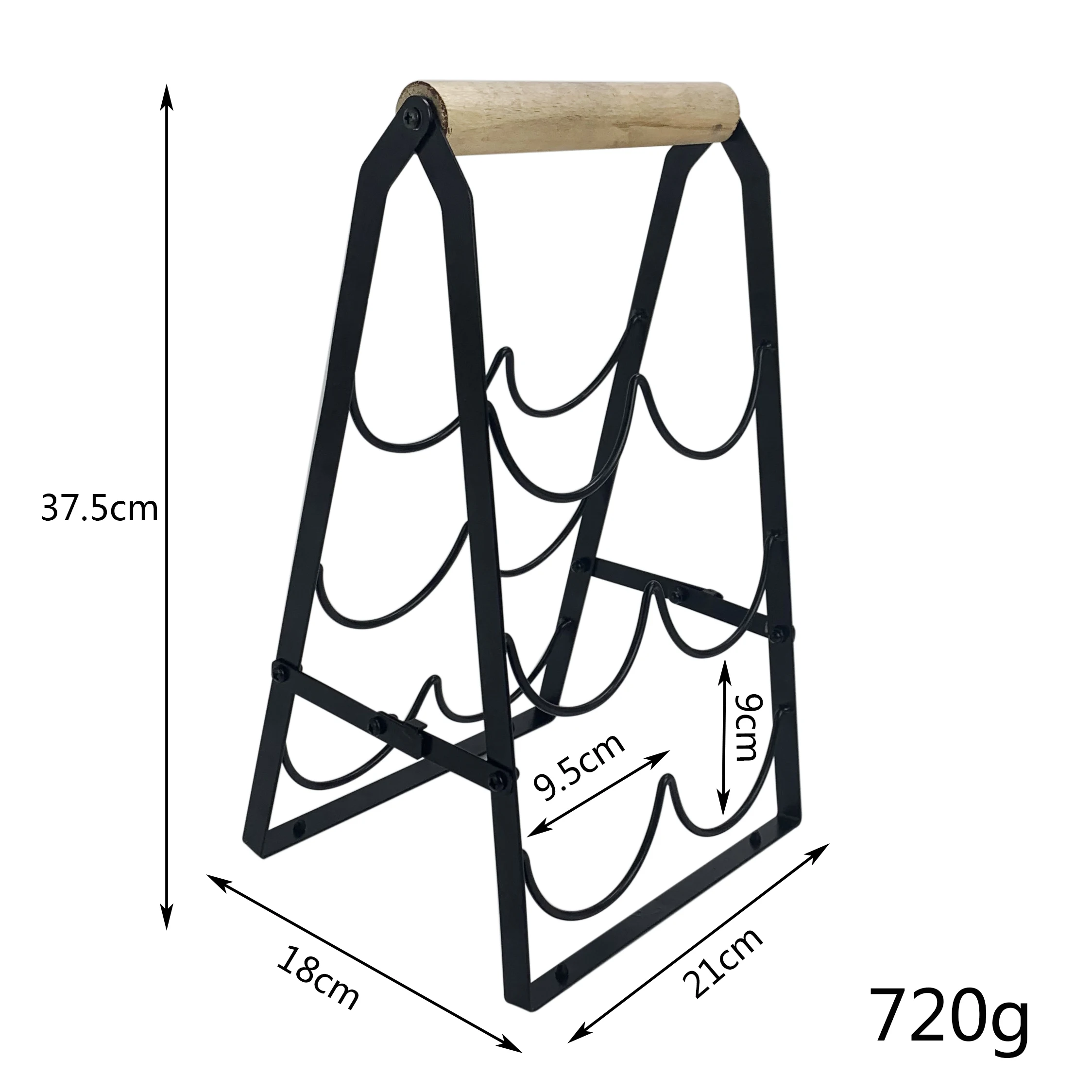 Винный Стеллаж на столешницу деревянный держатель для 6 бутылок вина 3-уровневый