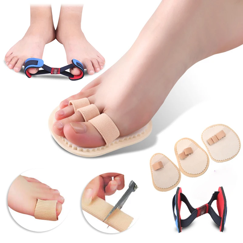 

Finger Toe Protector Separator Applicator Pedicure Hand Pain Relief Soft Silicone Tube Foot Care Belt Training Feet Stretcher