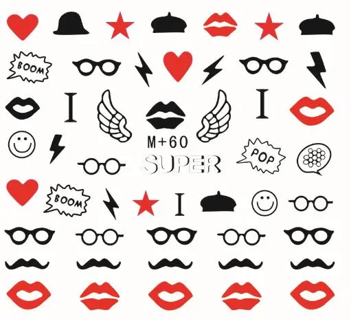 Супер низкая цена корейский милый водяной знак стикер для ногтей супер доступная