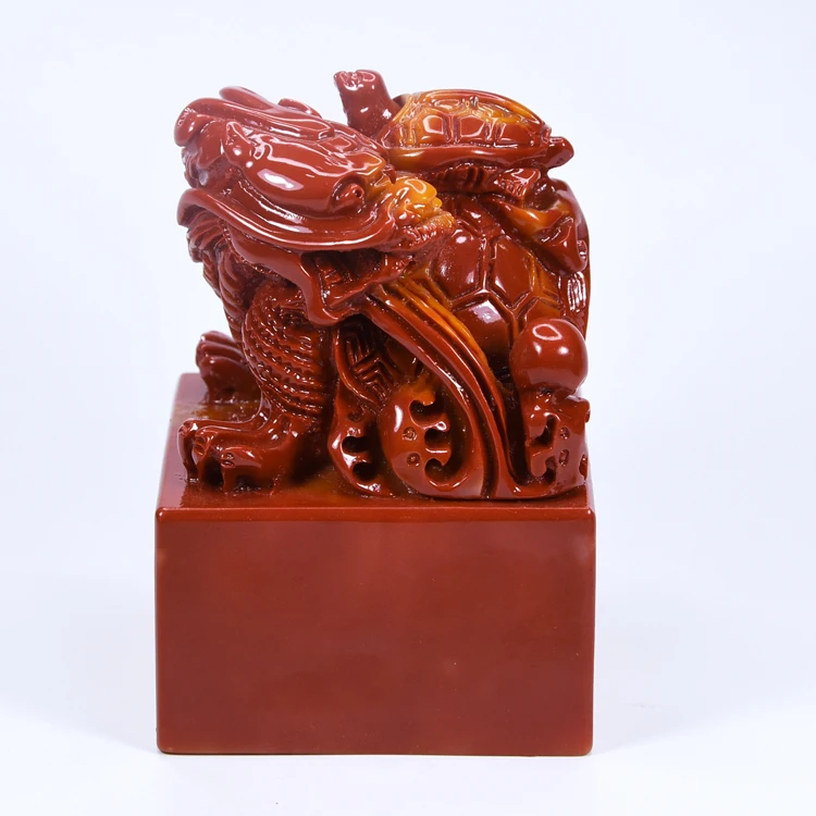 Shoushan Shilong seal Qin Shihuang Emperor Yuxi seal ornaments dragon turtle Ancient Stamp printing dragon turtle stone material
