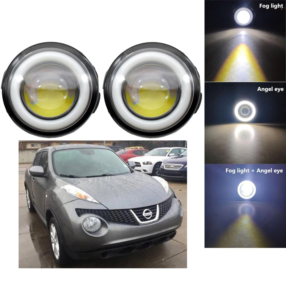 

2 Pieces Car LED Fog Light Assembly Angel Eye DRL Daytime Running Light H11 12V For Nissan NV200 Juke F15 Hatchback 2010-2014